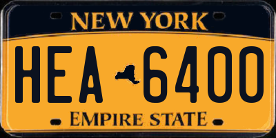 NY license plate HEA6400