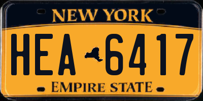 NY license plate HEA6417