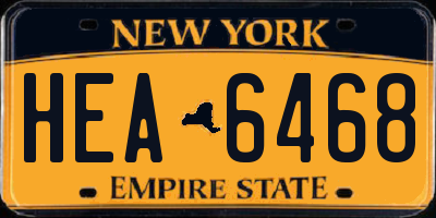 NY license plate HEA6468
