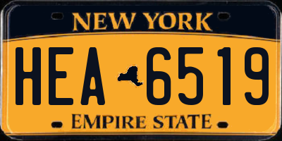 NY license plate HEA6519