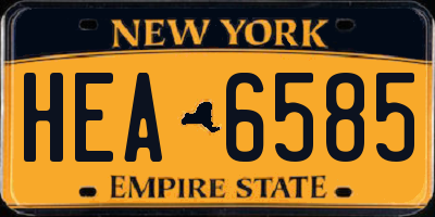 NY license plate HEA6585