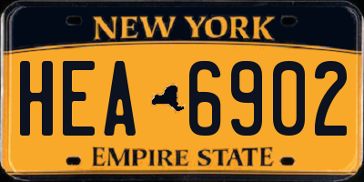 NY license plate HEA6902