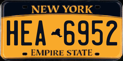 NY license plate HEA6952