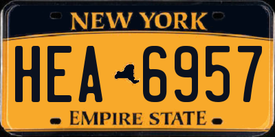 NY license plate HEA6957