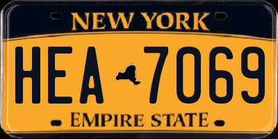 NY license plate HEA7069