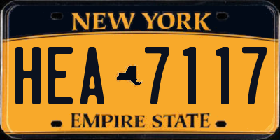 NY license plate HEA7117