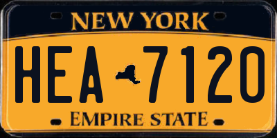 NY license plate HEA7120