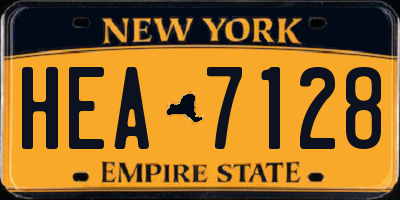 NY license plate HEA7128