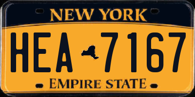 NY license plate HEA7167