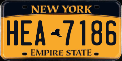 NY license plate HEA7186