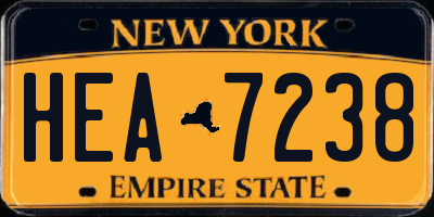 NY license plate HEA7238