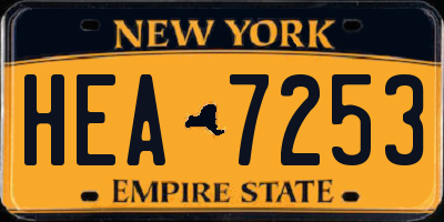 NY license plate HEA7253