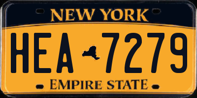 NY license plate HEA7279