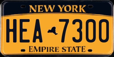 NY license plate HEA7300
