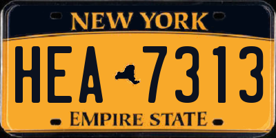 NY license plate HEA7313