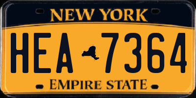 NY license plate HEA7364