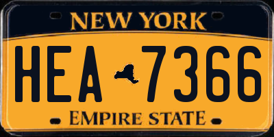 NY license plate HEA7366