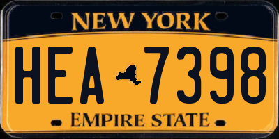 NY license plate HEA7398
