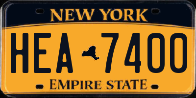 NY license plate HEA7400