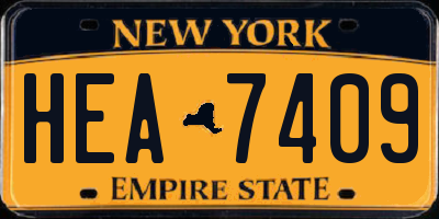 NY license plate HEA7409