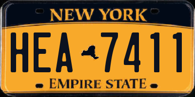 NY license plate HEA7411
