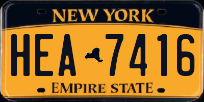 NY license plate HEA7416
