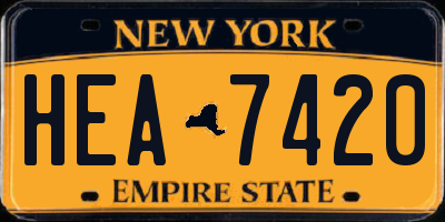 NY license plate HEA7420