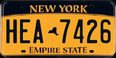 NY license plate HEA7426