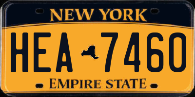 NY license plate HEA7460