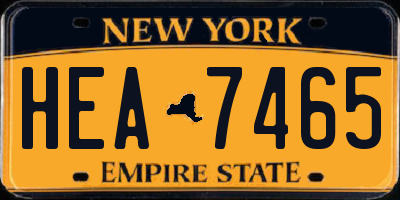 NY license plate HEA7465