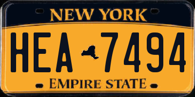 NY license plate HEA7494