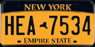 NY license plate HEA7534