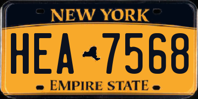 NY license plate HEA7568