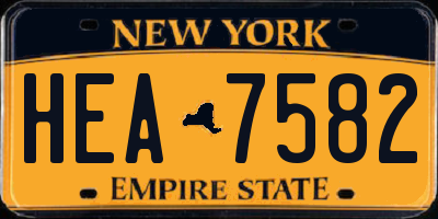 NY license plate HEA7582