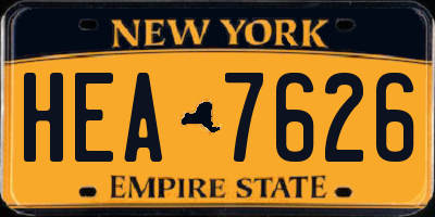 NY license plate HEA7626
