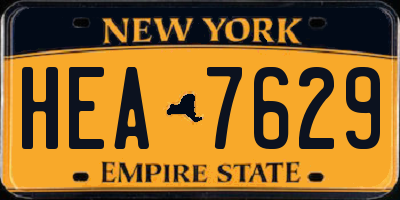 NY license plate HEA7629