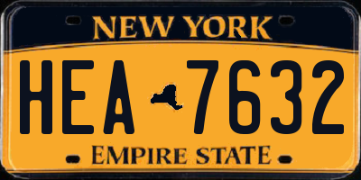 NY license plate HEA7632