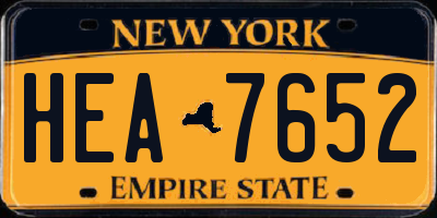 NY license plate HEA7652