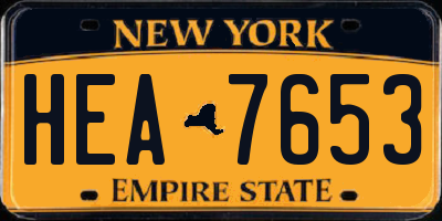 NY license plate HEA7653