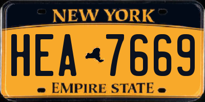 NY license plate HEA7669