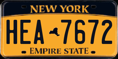 NY license plate HEA7672