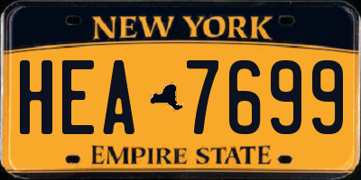 NY license plate HEA7699