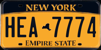NY license plate HEA7774