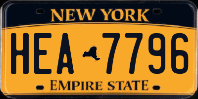 NY license plate HEA7796