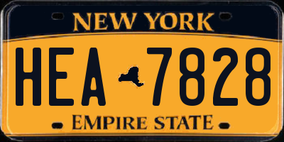 NY license plate HEA7828