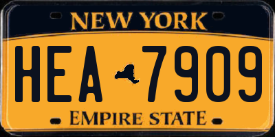 NY license plate HEA7909