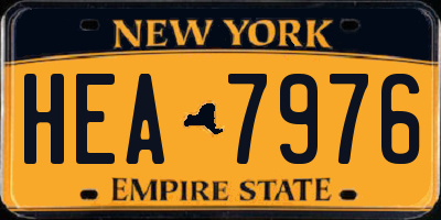 NY license plate HEA7976