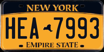 NY license plate HEA7993