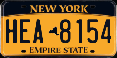 NY license plate HEA8154