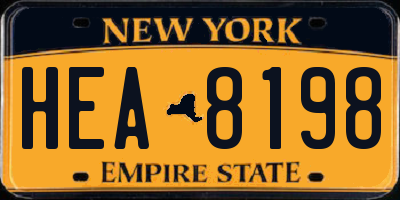 NY license plate HEA8198